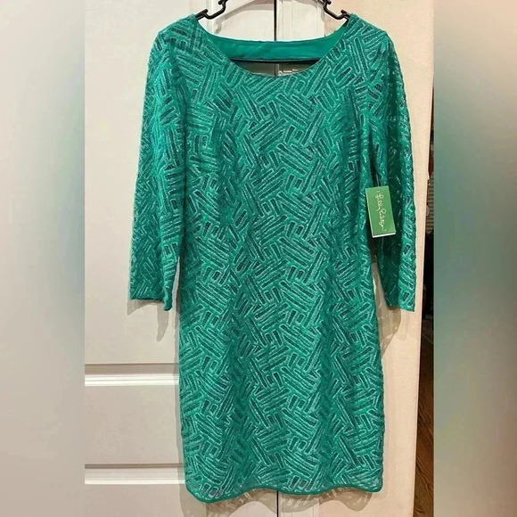 NWT Lilly Pulitzer Camellia Bamboo Geo Lace Dress Size 8 - Picture 2 of 15